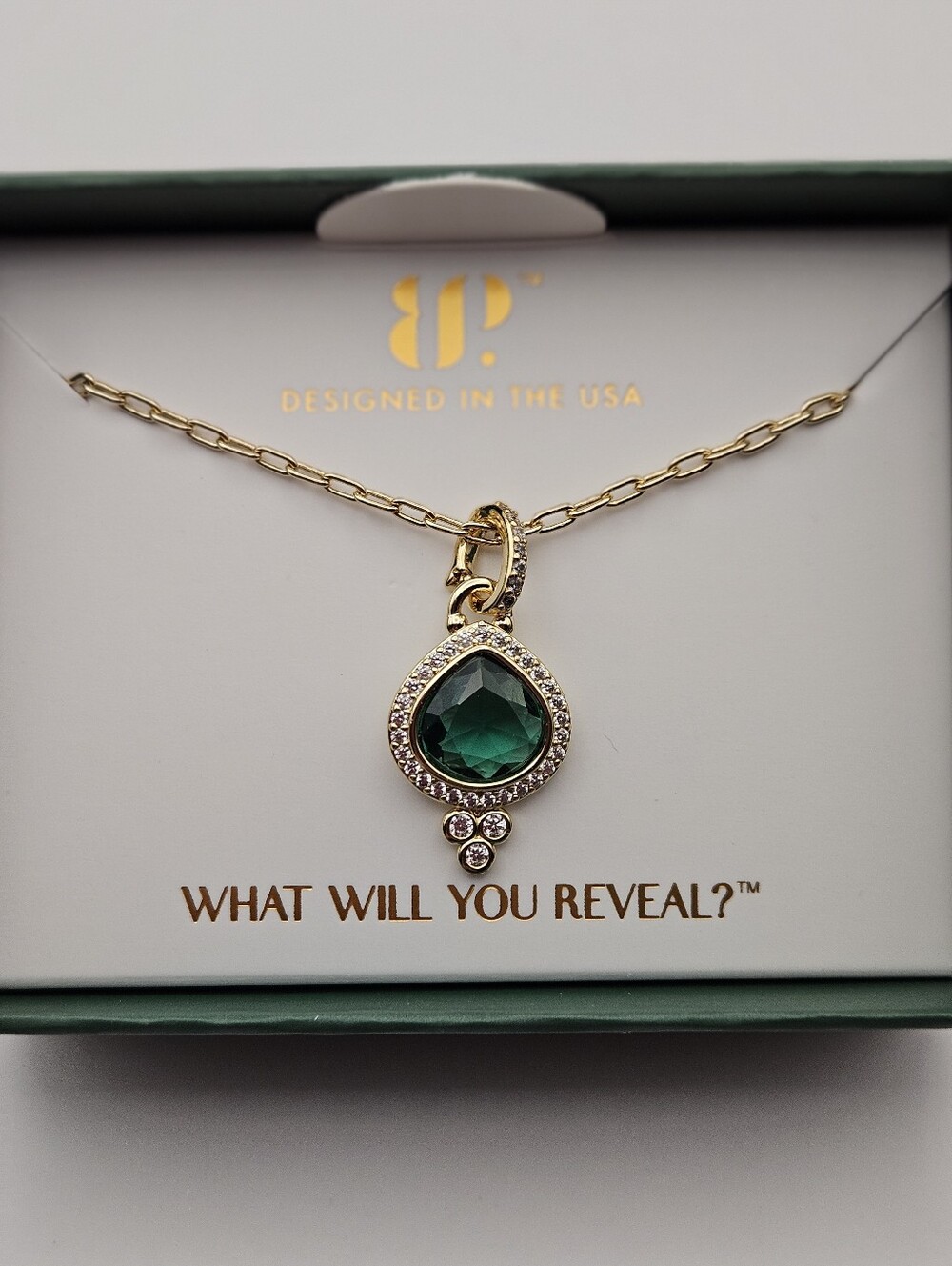 Bomb Party NK82360 May "It Was A Perfect Dream" Emerald Necklace